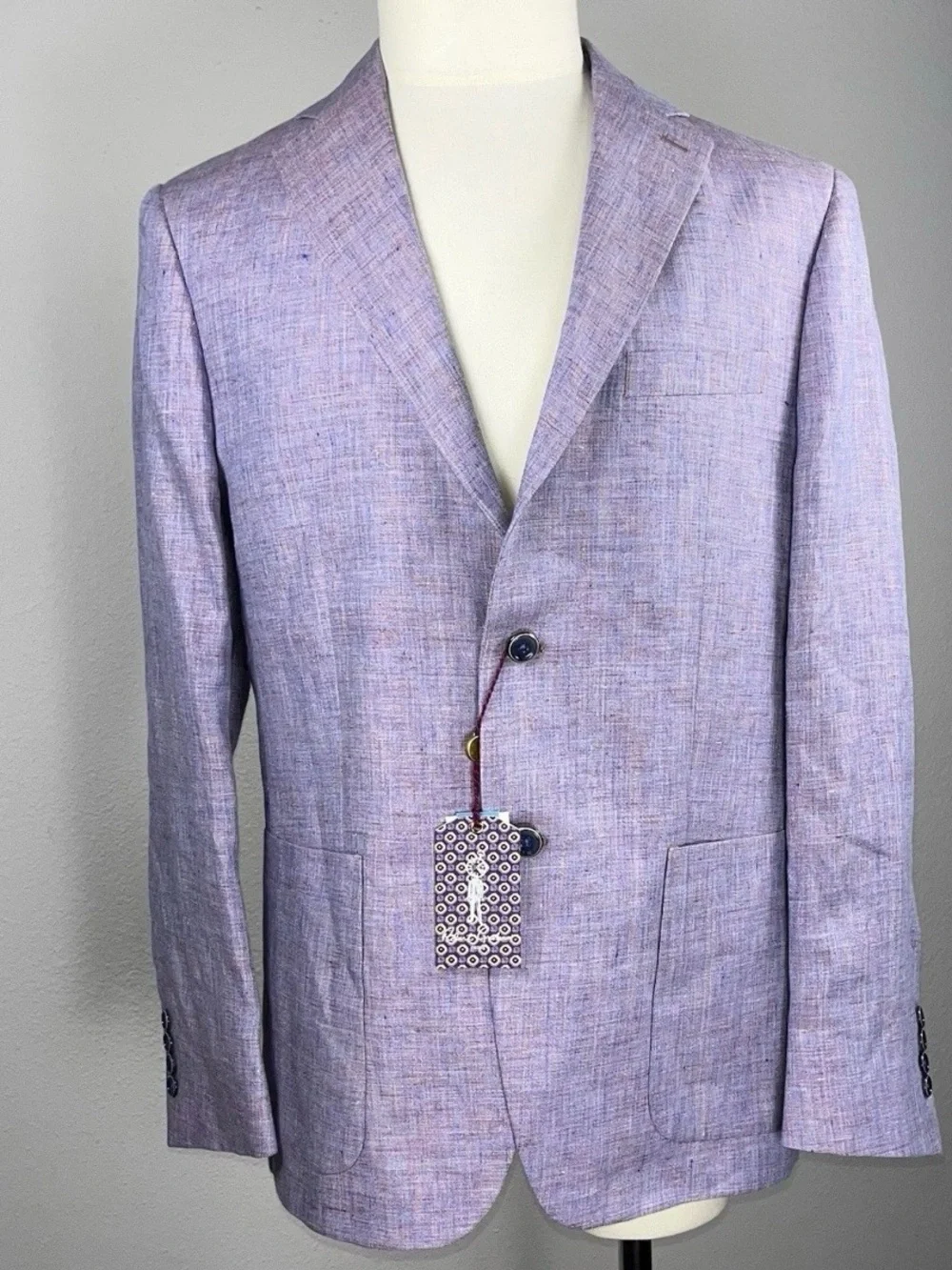 Robert Graham 42R Lavender 100% Linen Sport Coat Blazer Made In Canada NWT